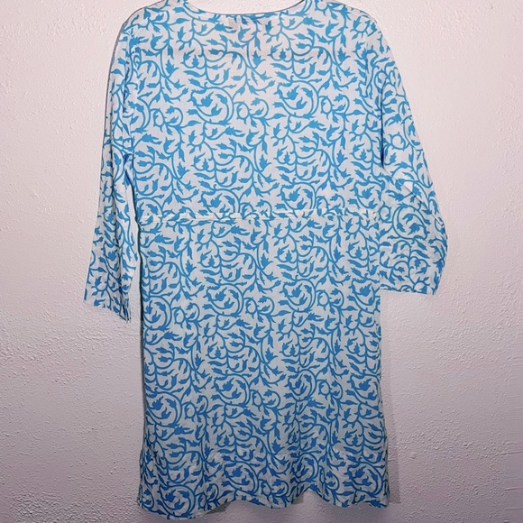 Gretchen Scott Designs Jersey Tunic Dress Blue Womens Small Summer Resort Cotton - Picture 2 of 5